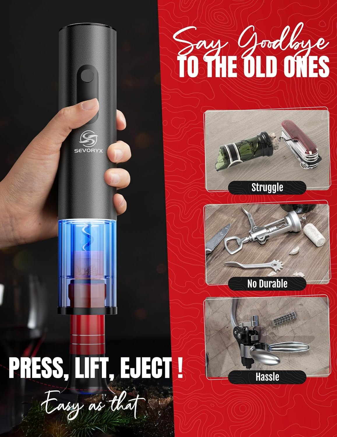 Electric Wine Opener Set, 5-In-1 Battery Operated