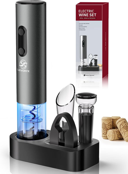 Electric Wine Opener Set, 5-In-1 Battery Operated